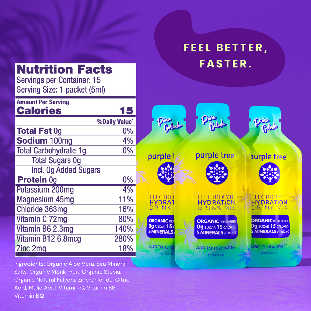 Electrolyte Hydration Packets, Pina Colada