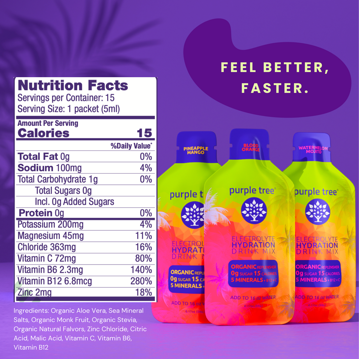 Electrolyte Hydration Packets, Variety Flavors