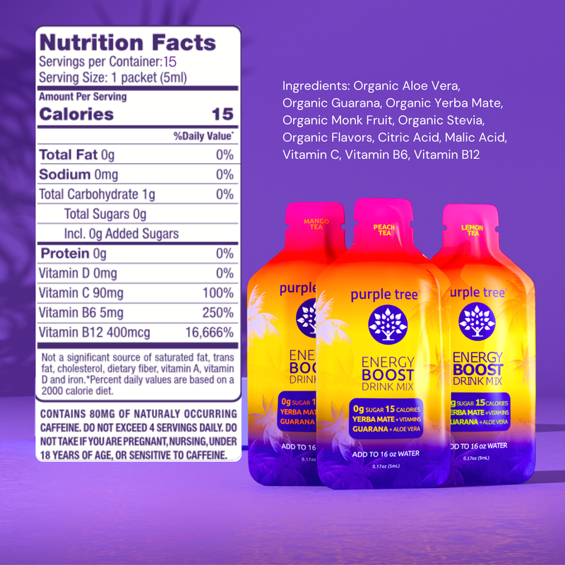 Energy Boost Packets, Organic (12 Fast-Mix Liquid Sticks)