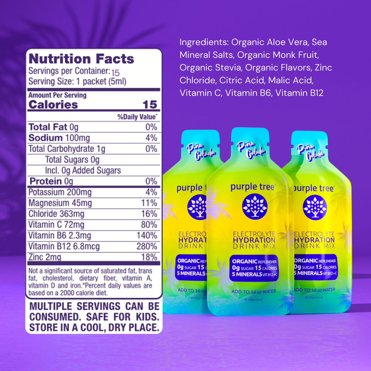 Electrolyte Hydration Packets, Pina Colada